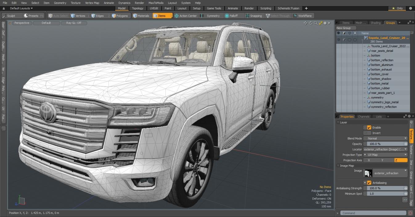 3D Toyota Land Cruiser 2022 Light On model