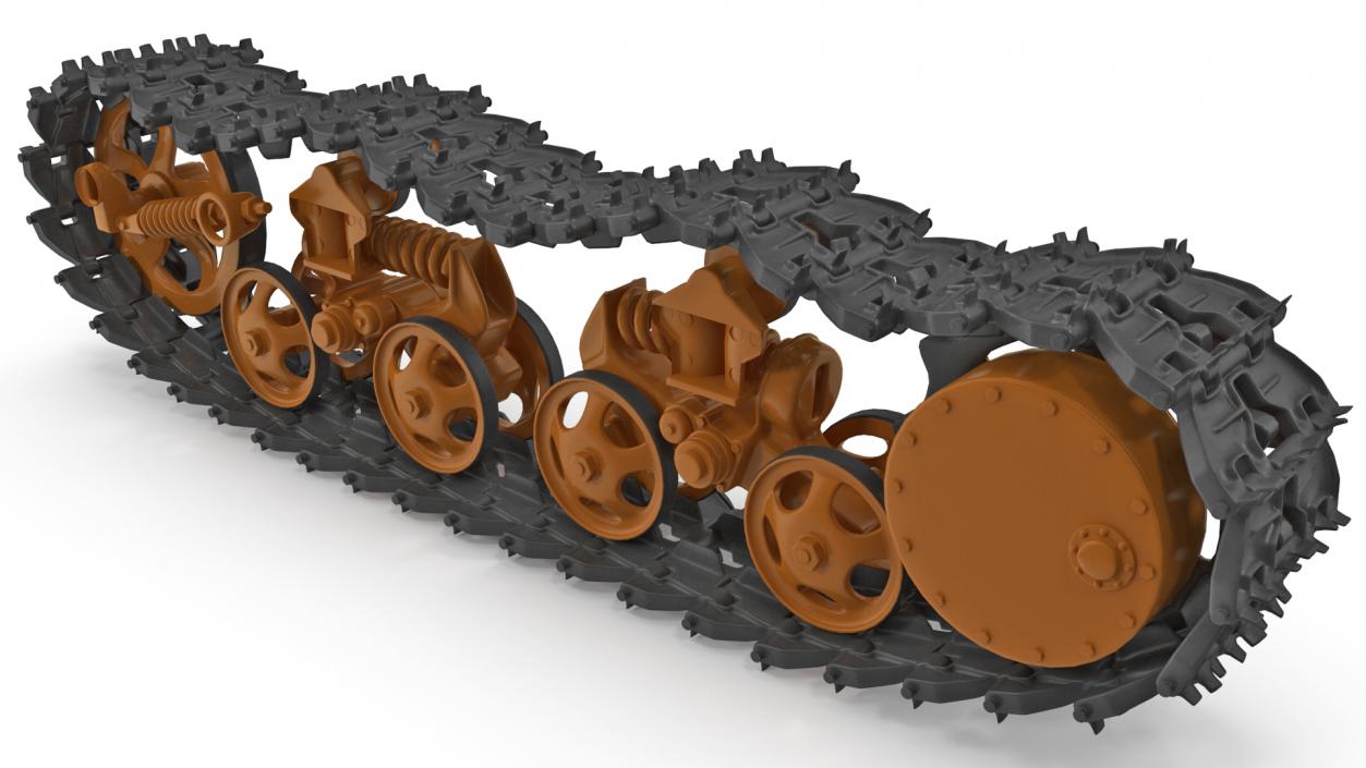 3D Old Tank Tread Rigged