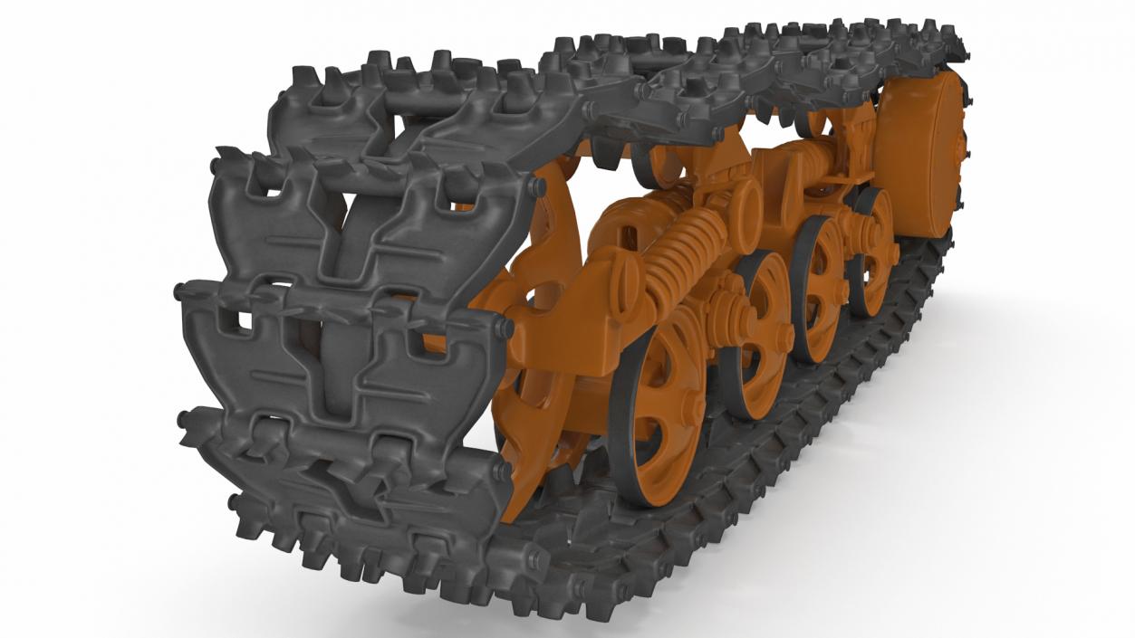 3D Old Tank Tread Rigged