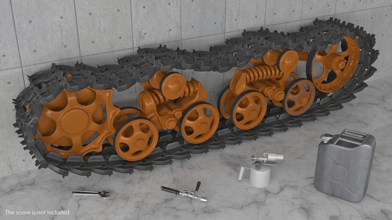 3D Old Tank Tread Rigged