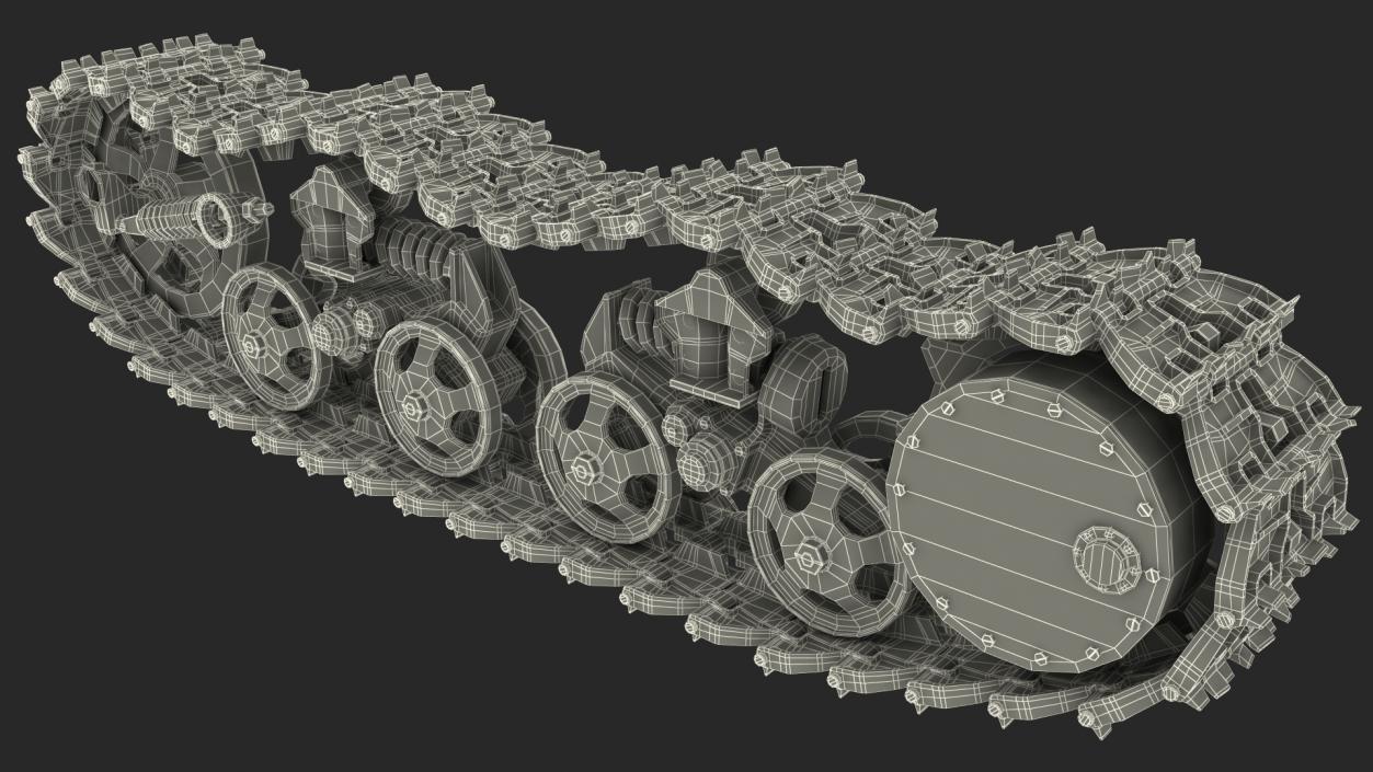 3D Old Tank Tread Rigged