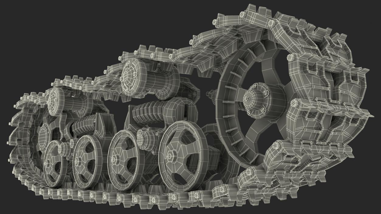 3D Old Tank Tread Rigged