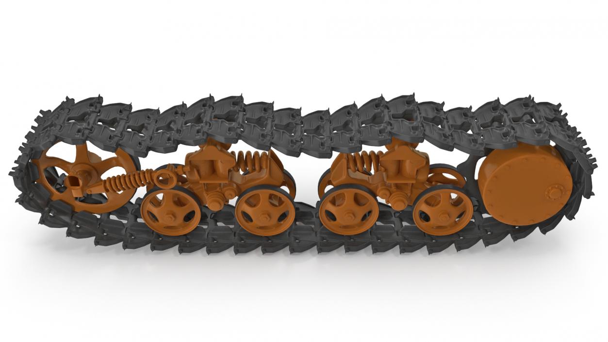 3D Old Tank Tread Rigged