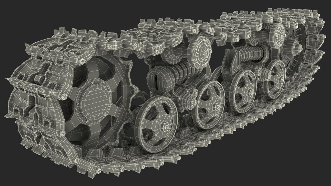 3D Old Tank Tread Rigged