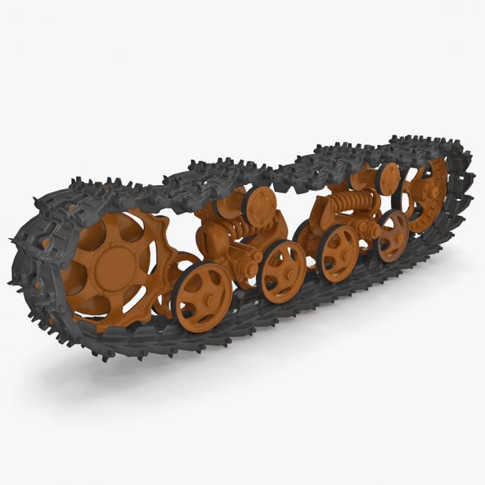 3D Old Tank Tread Rigged