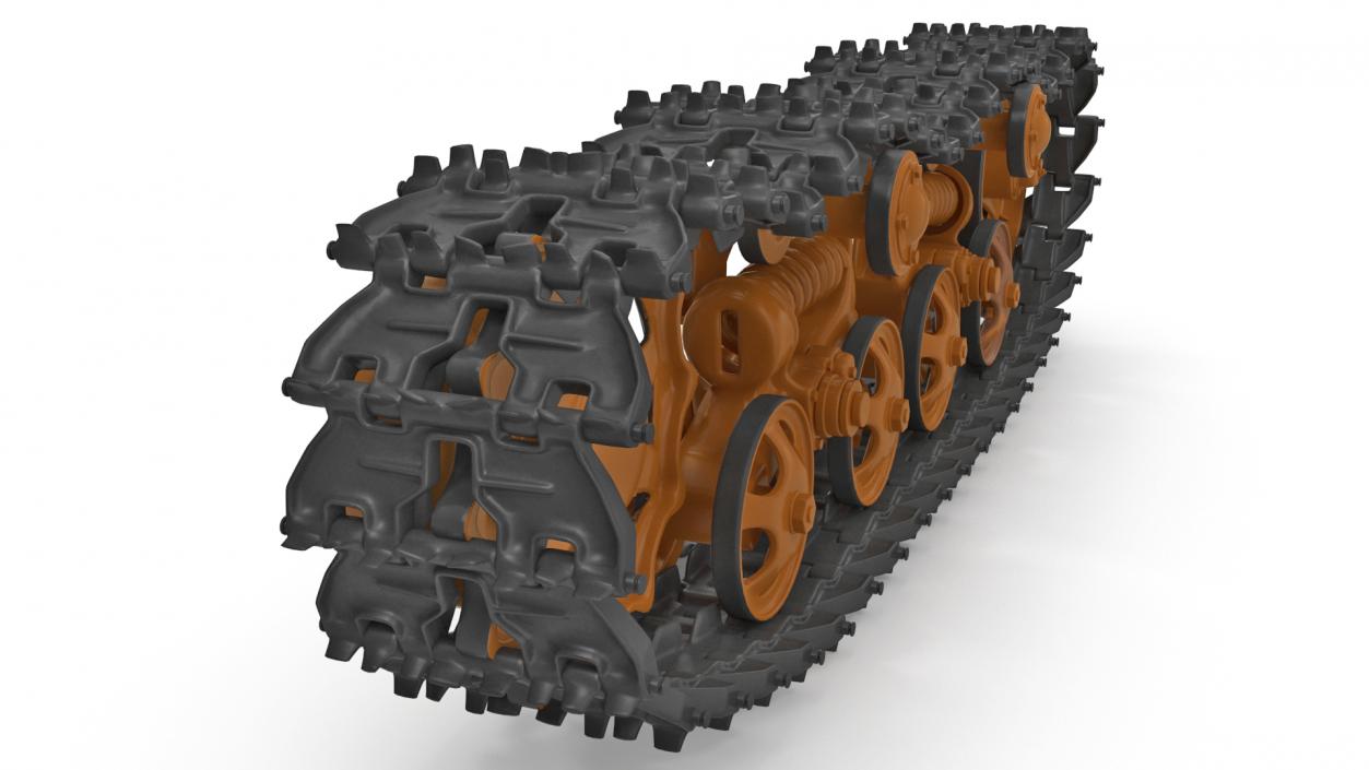 3D Old Tank Tread Rigged