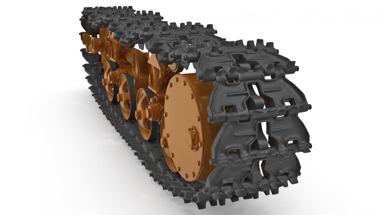 3D Old Tank Tread Rigged