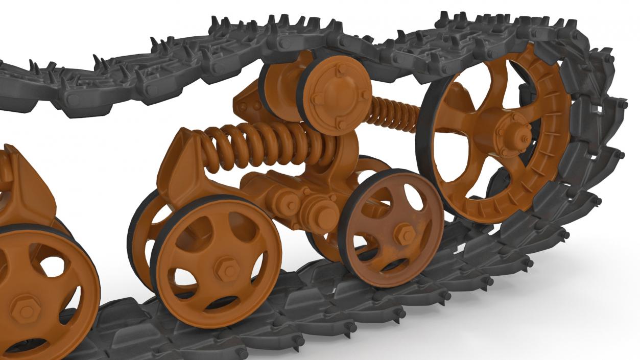 3D Old Tank Tread Rigged