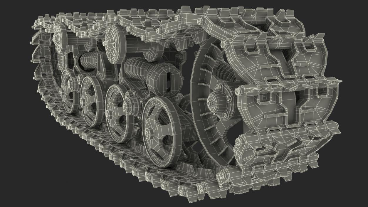 3D Old Tank Tread Rigged