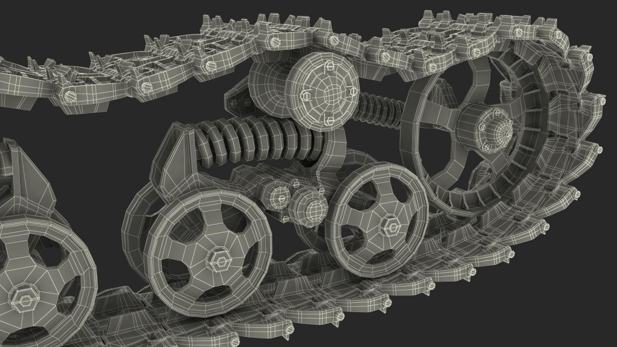 3D Old Tank Tread Rigged