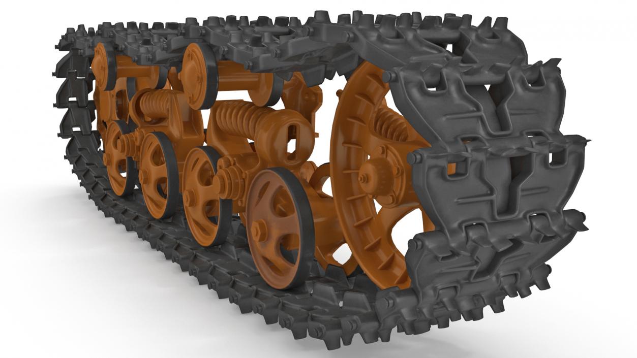 3D Old Tank Tread Rigged