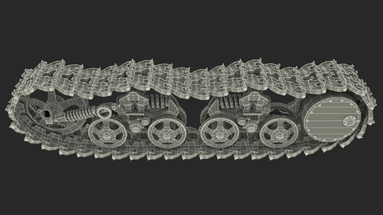 3D Old Tank Tread Rigged