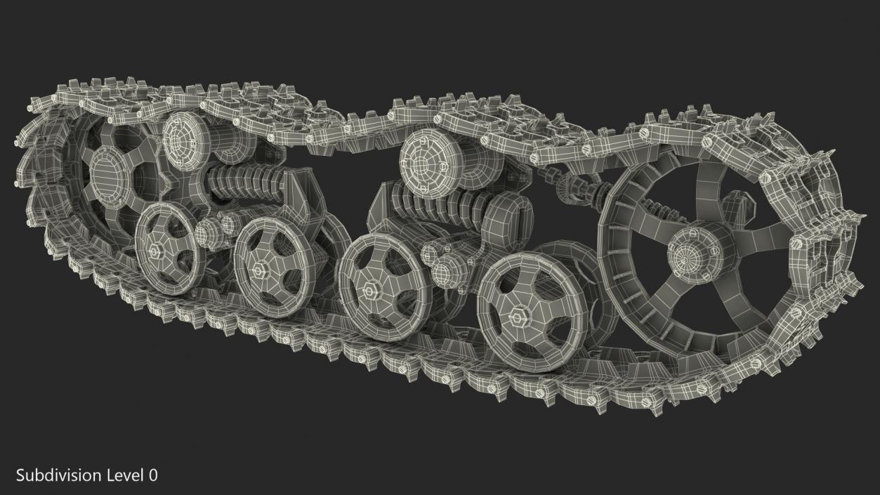 3D Old Tank Tread Rigged