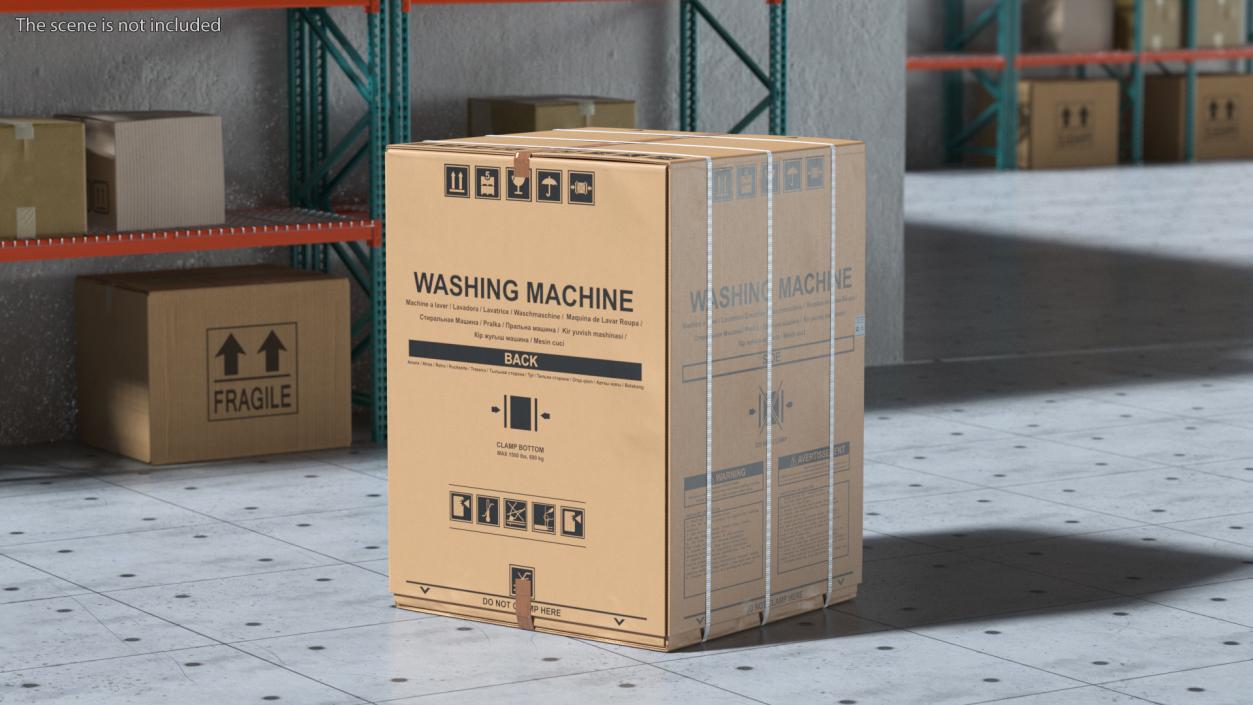 3D Washing Machine Cardboard Package model