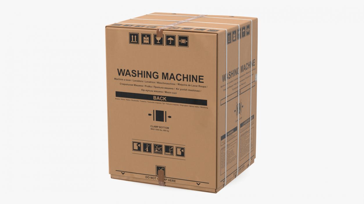 3D Washing Machine Cardboard Package model