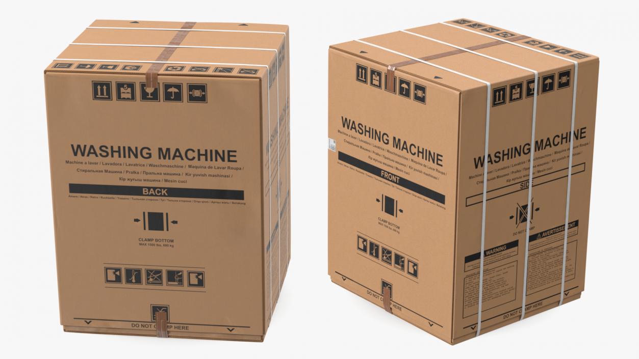 3D Washing Machine Cardboard Package model