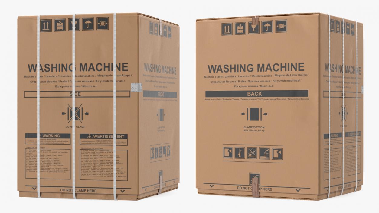 3D Washing Machine Cardboard Package model