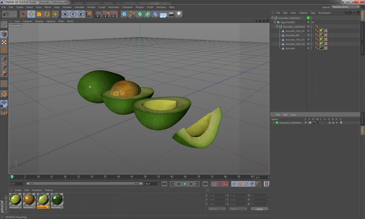 3D Avocado Collection model