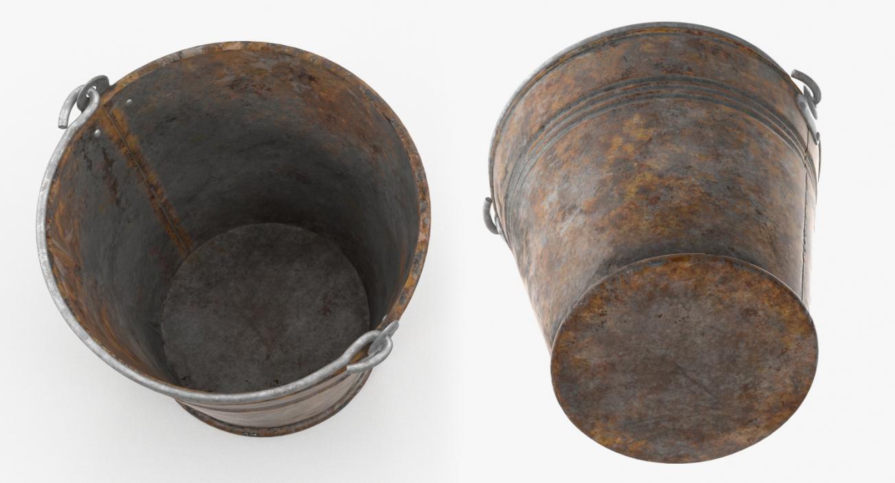 3D Rusty Metal Pail