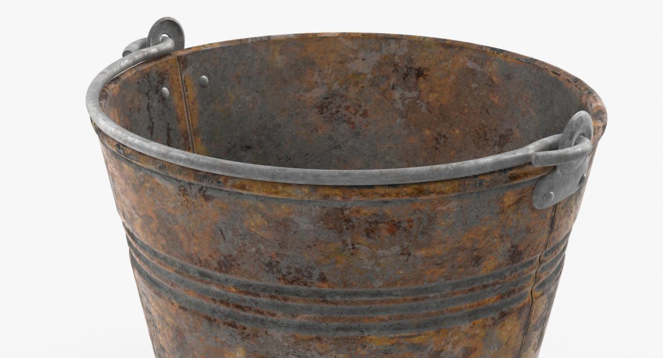 3D Rusty Metal Pail