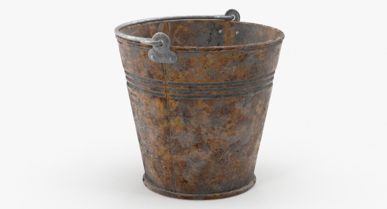 3D Rusty Metal Pail