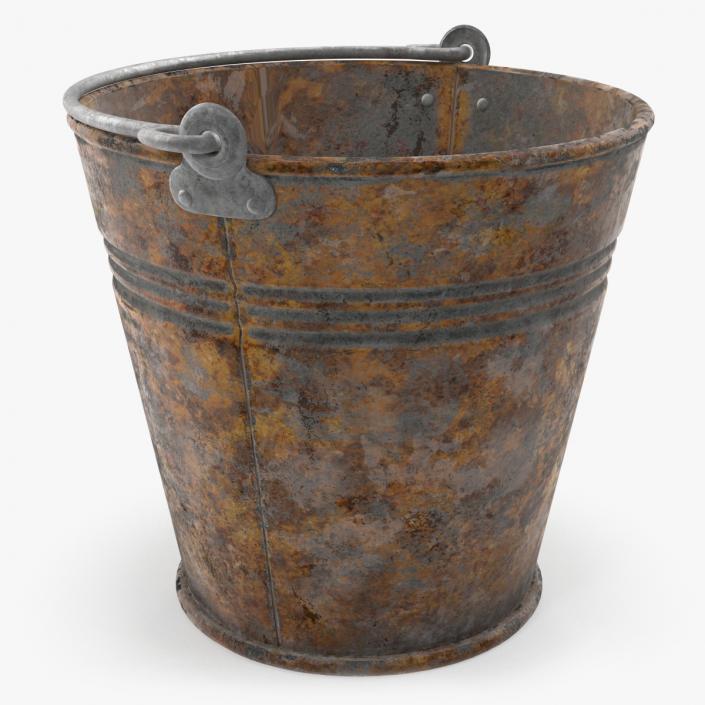 3D Rusty Metal Pail