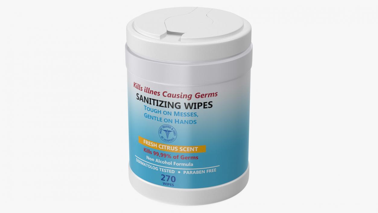 3D model Sanitizing Wipes 270 Count Canister