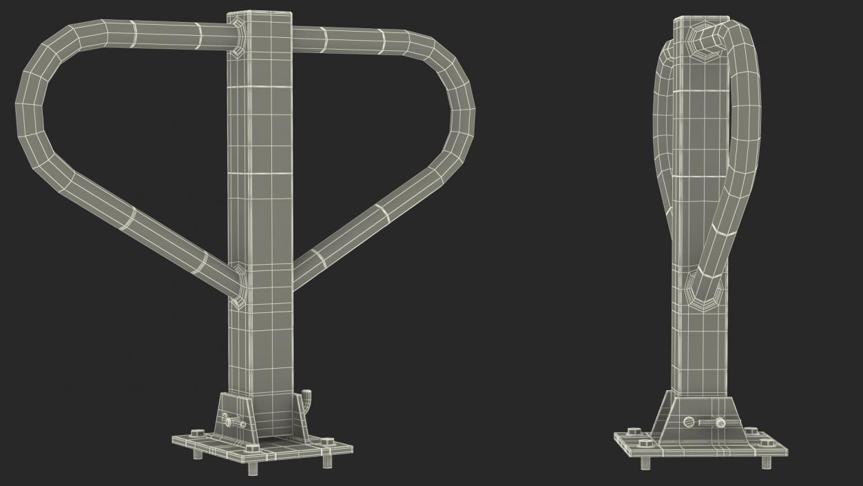 Security Folding Parking Post 3D model