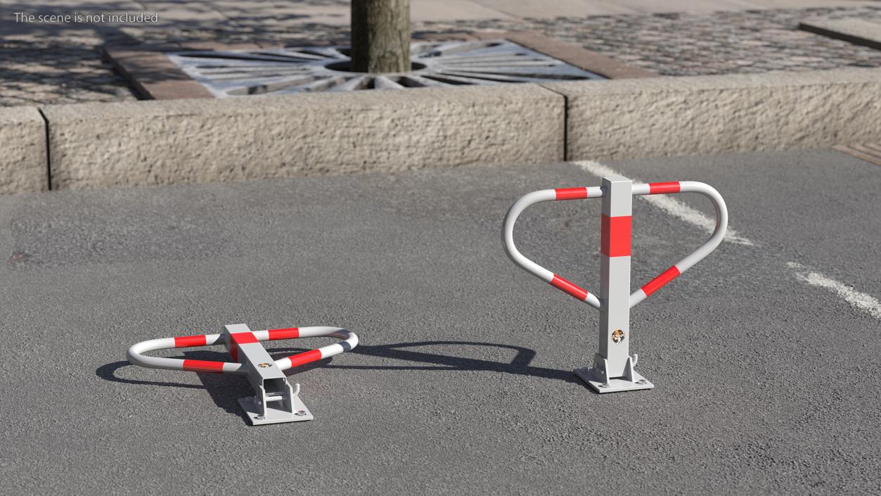 Security Folding Parking Post 3D model