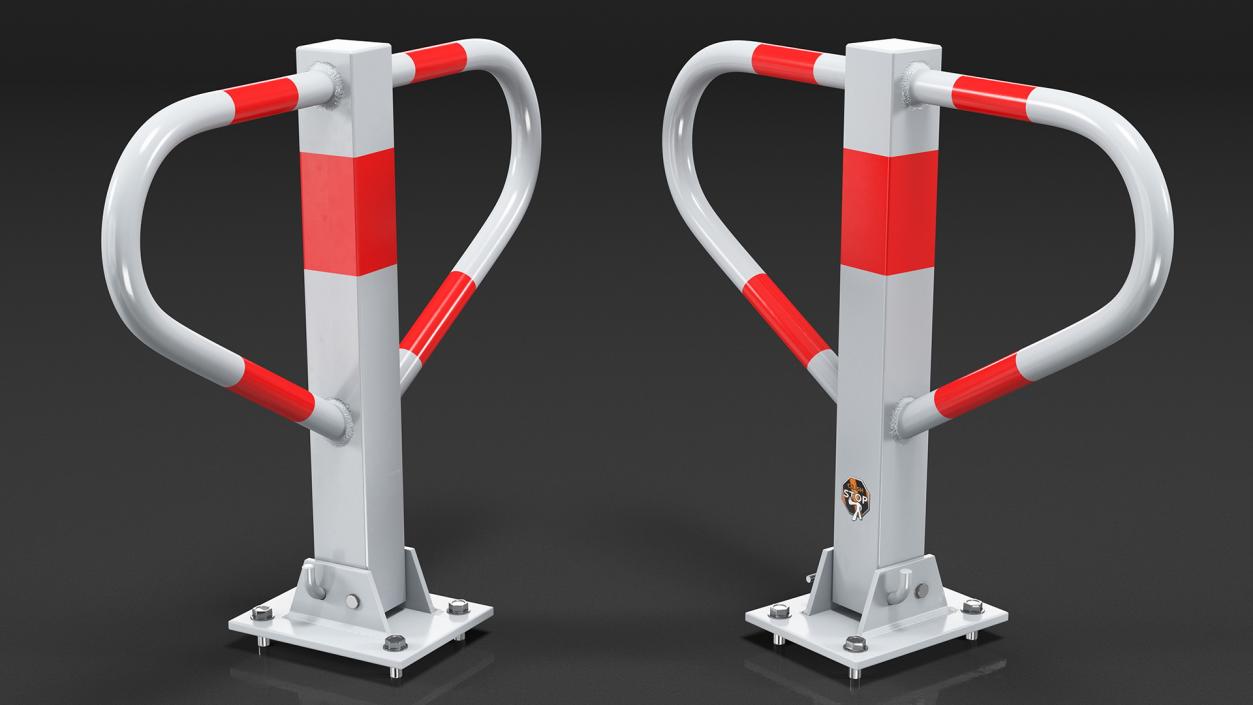 Security Folding Parking Post 3D model