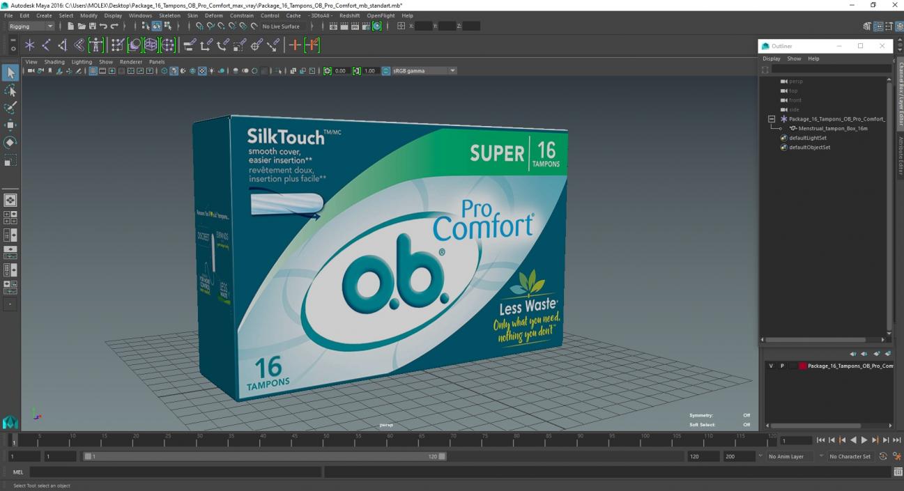 3D Package 16 Tampons OB Pro Comfort model