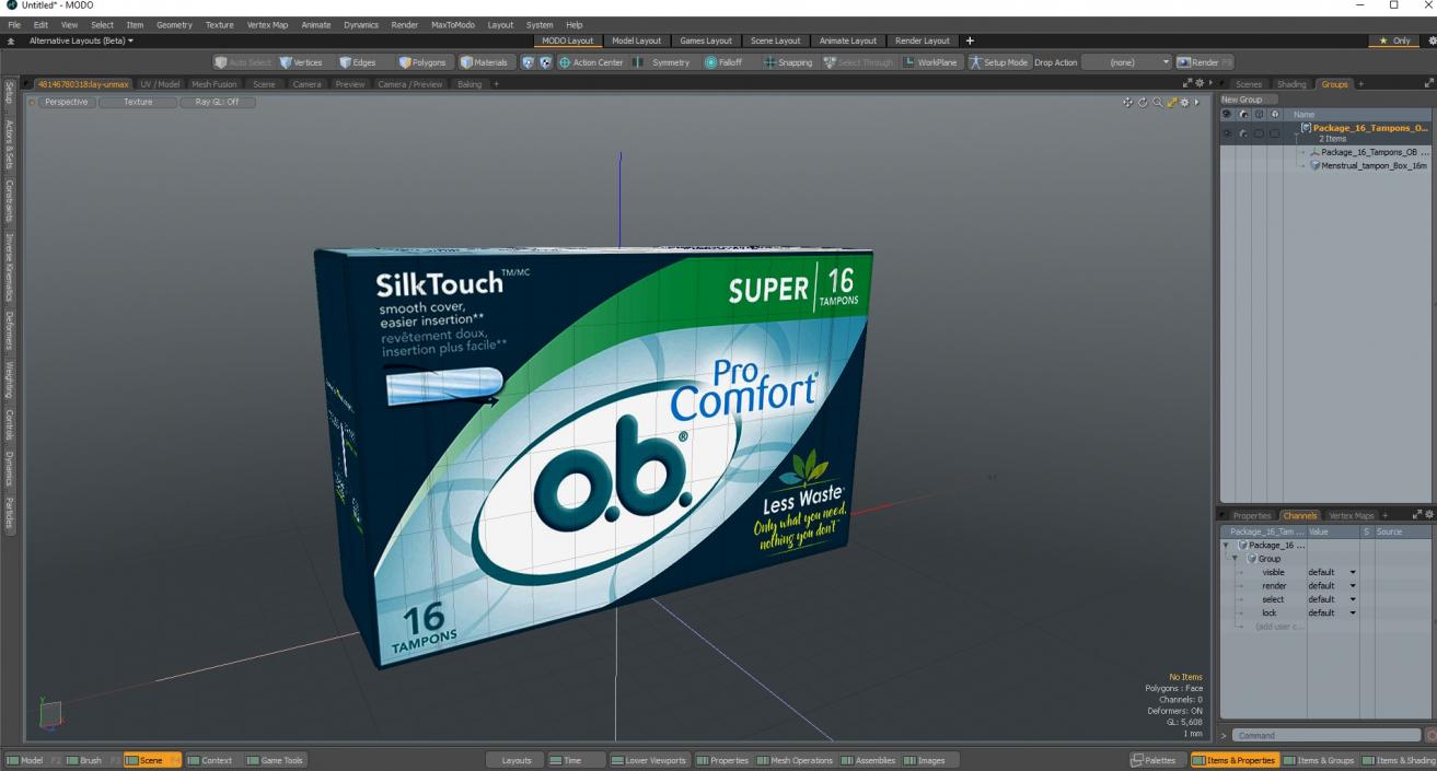 3D Package 16 Tampons OB Pro Comfort model