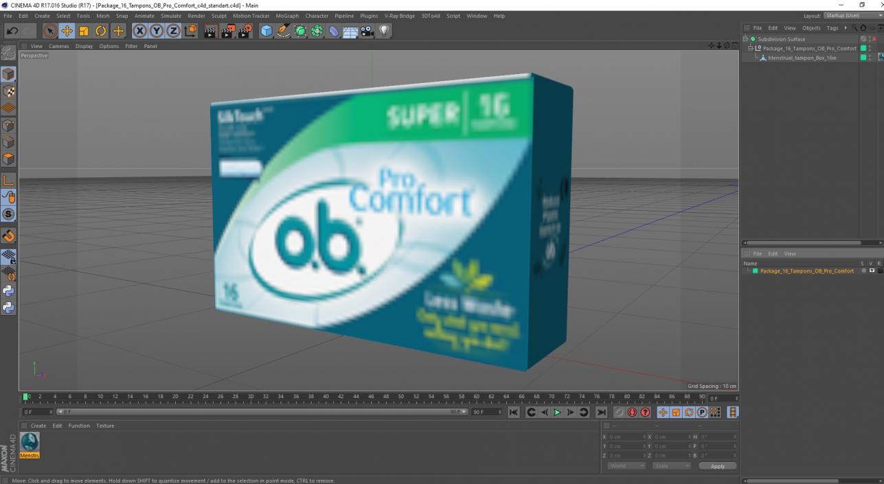 3D Package 16 Tampons OB Pro Comfort model