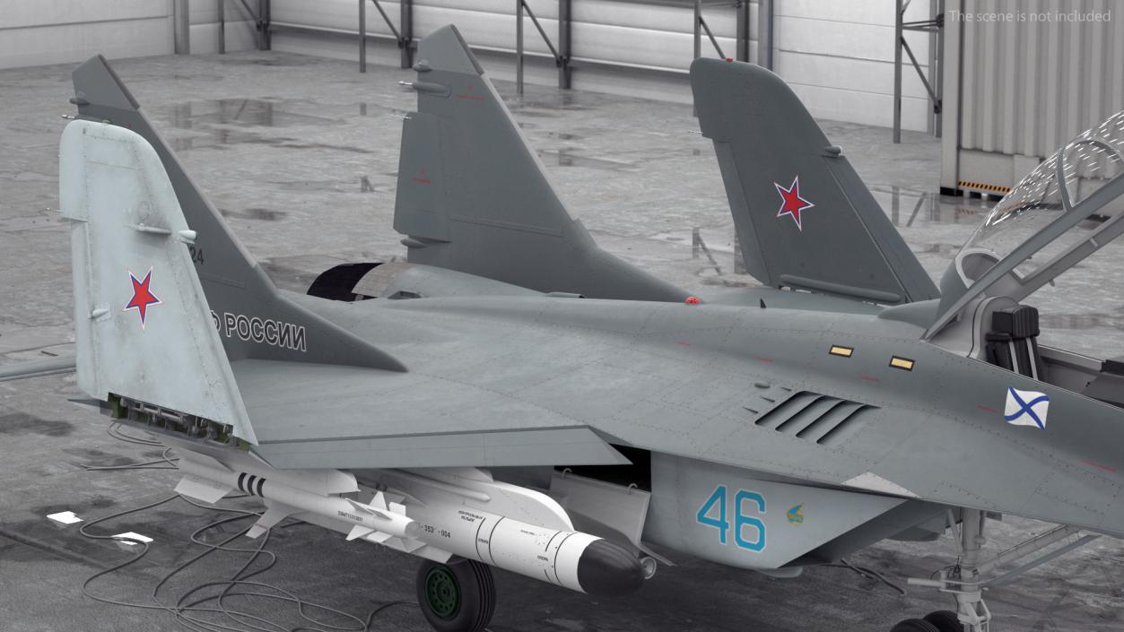 MiG 29 KUBR Russian Tandem Fighter Aircraft with Armament Rigged 3D model