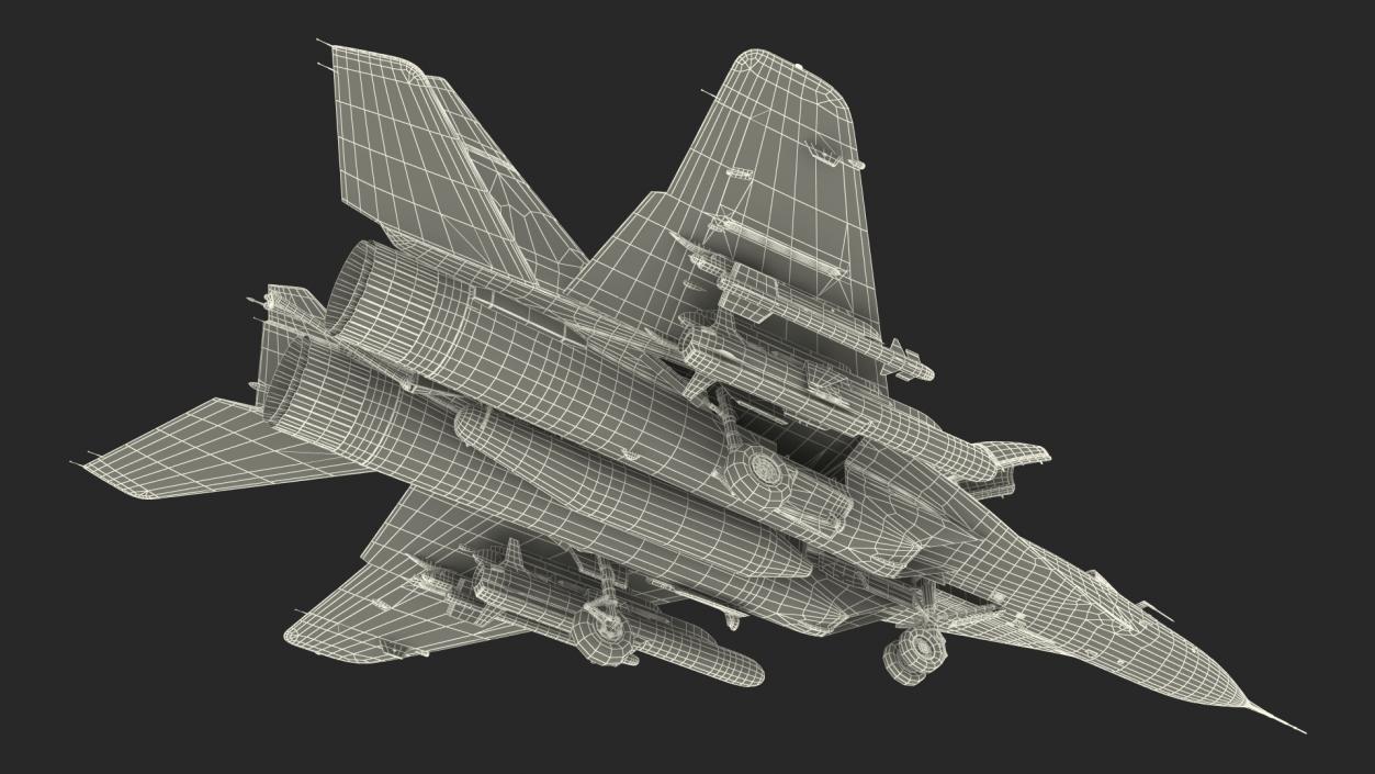 MiG 29 KUBR Russian Tandem Fighter Aircraft with Armament Rigged 3D model