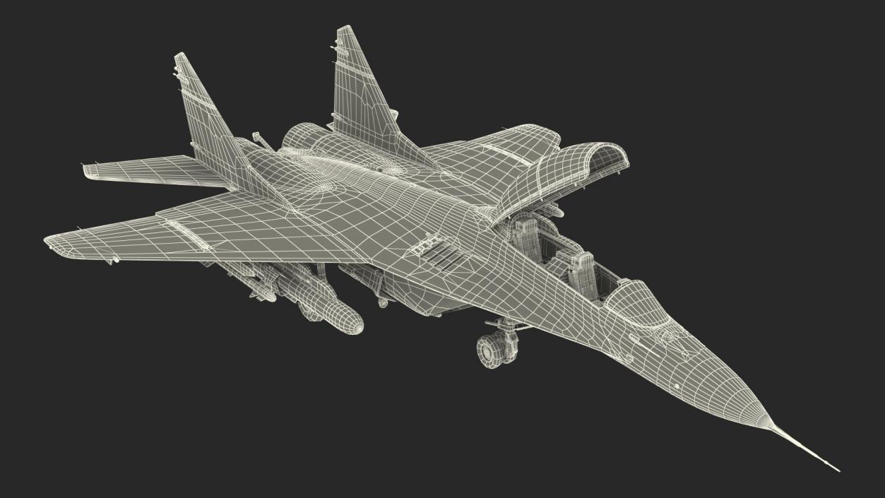 MiG 29 KUBR Russian Tandem Fighter Aircraft with Armament Rigged 3D model