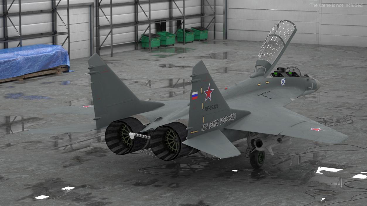 MiG 29 KUBR Russian Tandem Fighter Aircraft with Armament Rigged 3D model