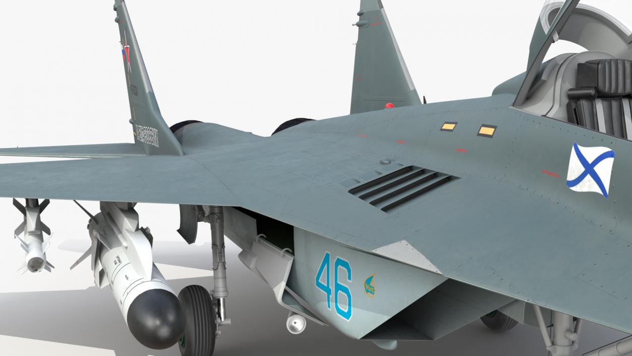 MiG 29 KUBR Russian Tandem Fighter Aircraft with Armament Rigged 3D model