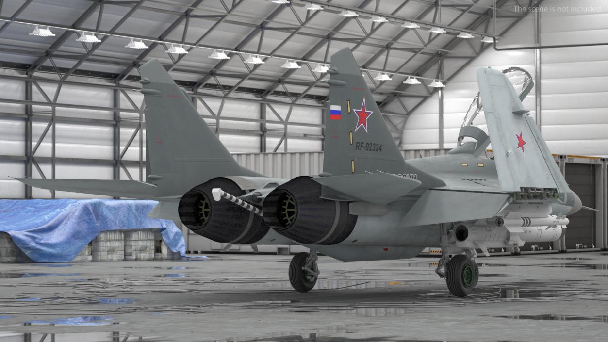 MiG 29 KUBR Russian Tandem Fighter Aircraft with Armament Rigged 3D model