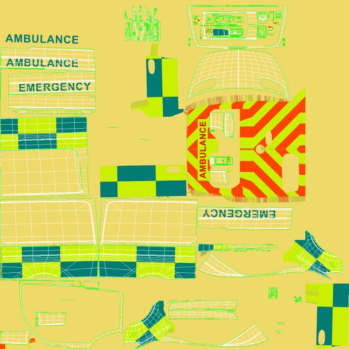 3D Emergency Ambulance Rigged