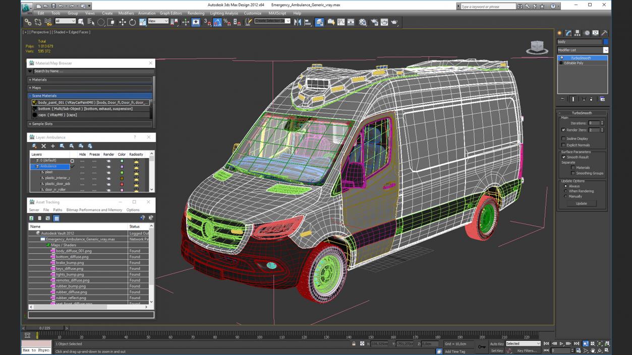 3D Emergency Ambulance Rigged