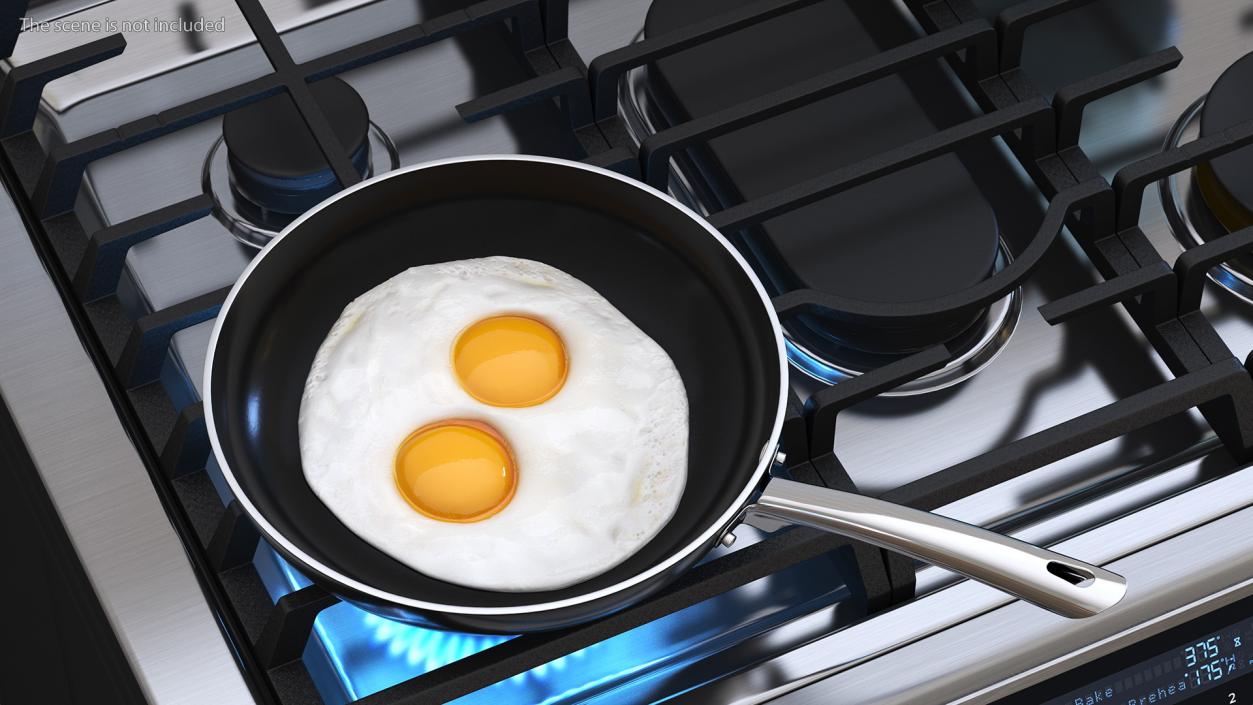 Fried Eggs in a Pan 3D model