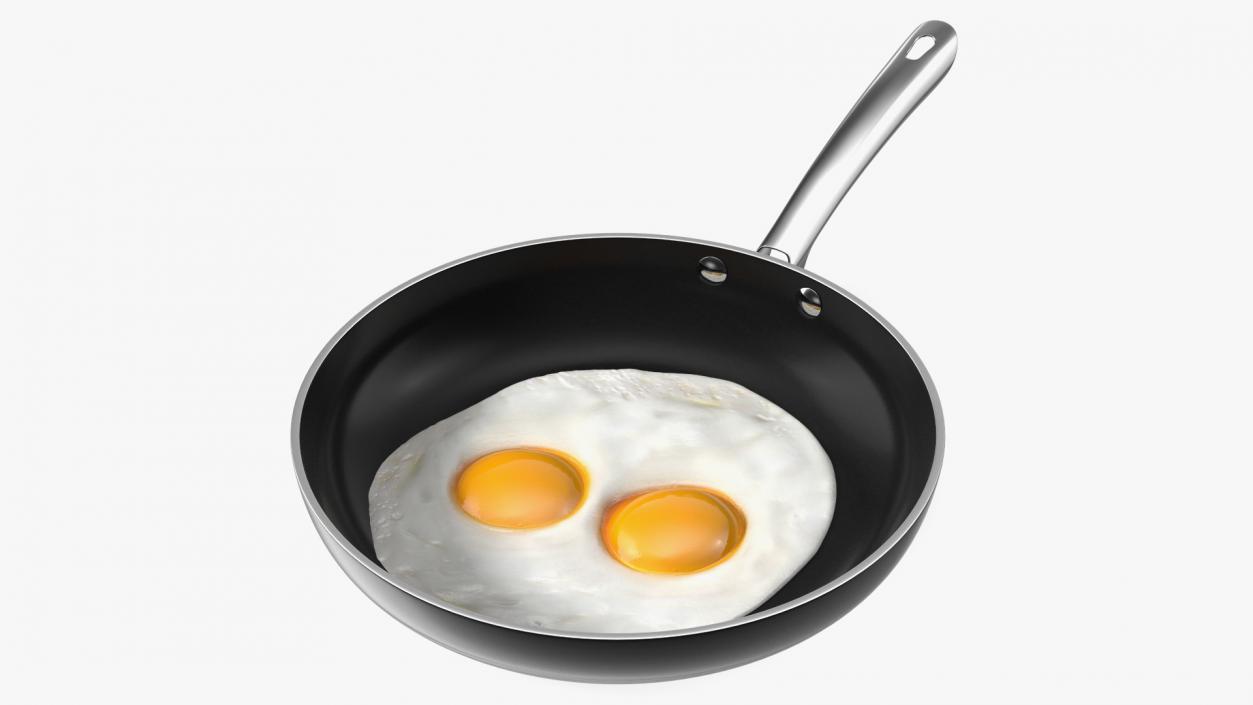 Fried Eggs in a Pan 3D model