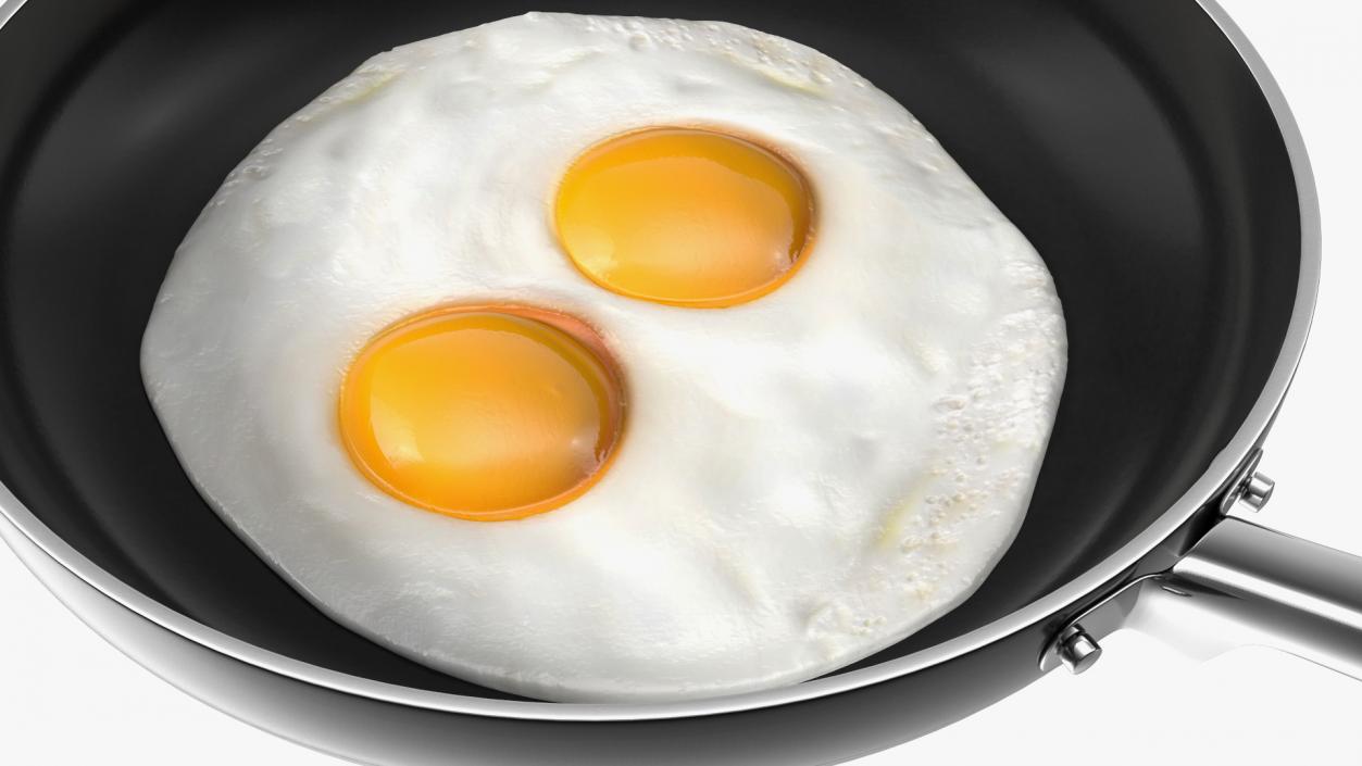 Fried Eggs in a Pan 3D model