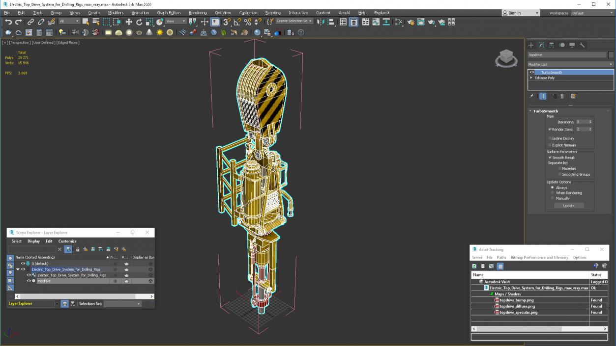 3D Electric Top Drive System for Drilling Rigs model