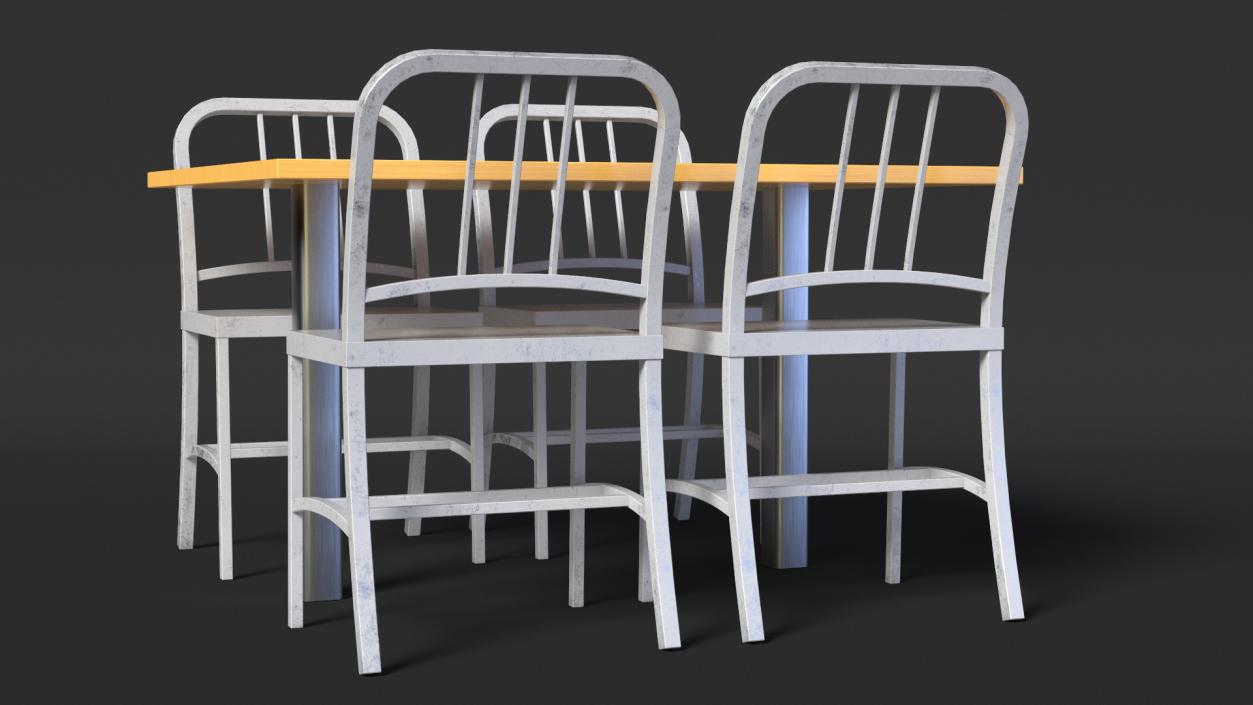 Cafe Table with Chairs 3D