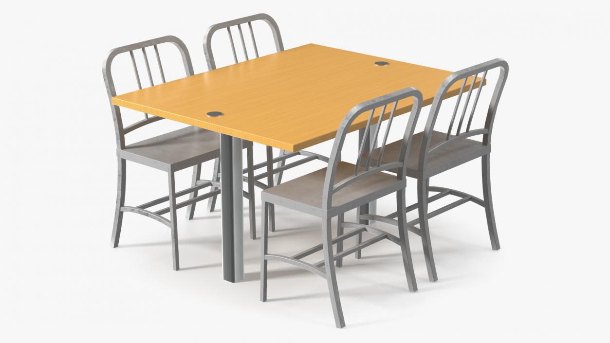 Cafe Table with Chairs 3D