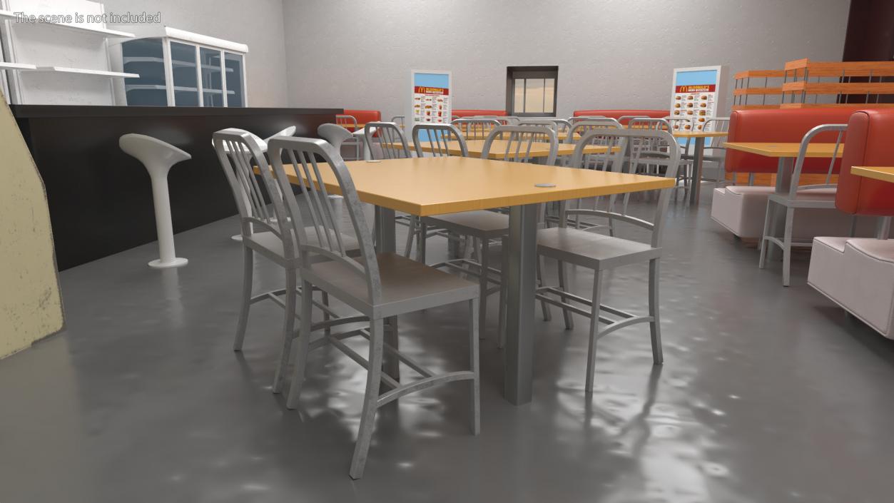 Cafe Table with Chairs 3D