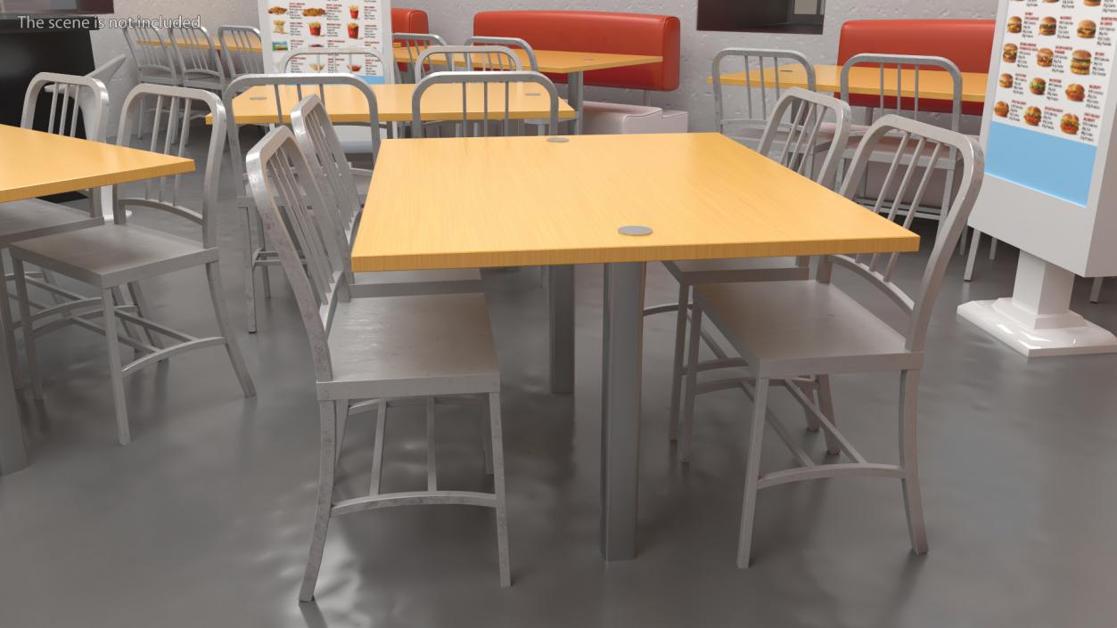 Cafe Table with Chairs 3D