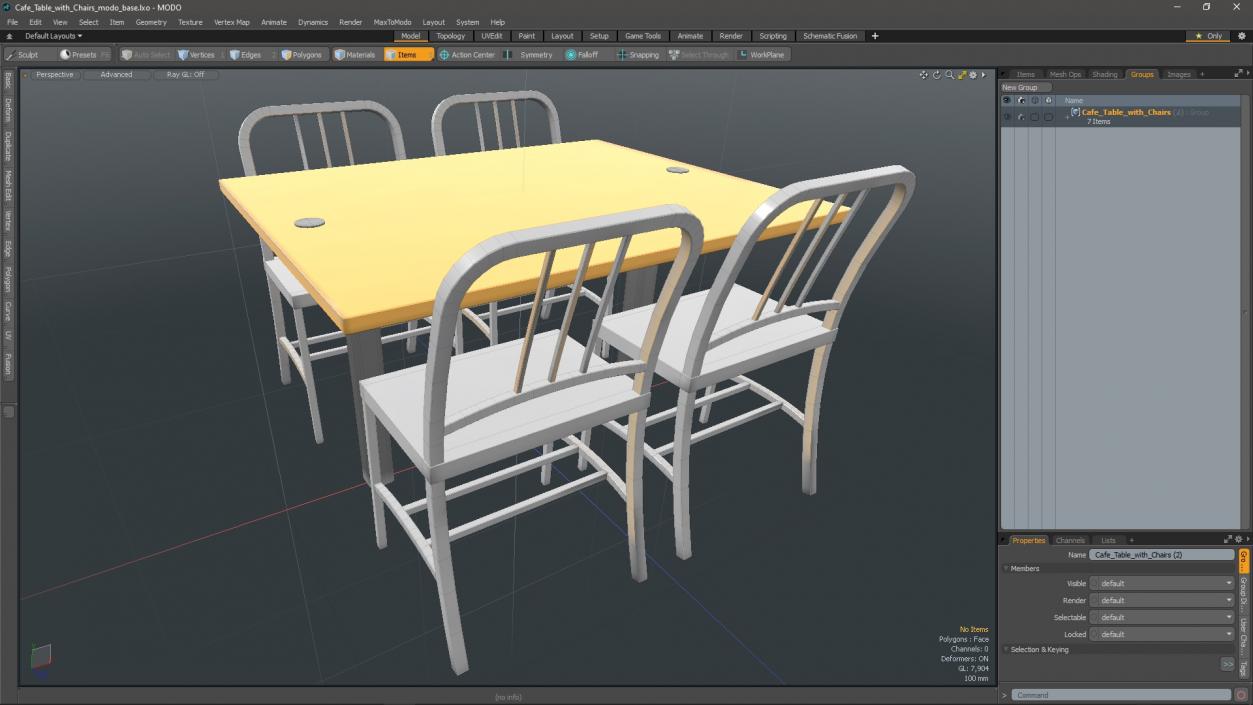 Cafe Table with Chairs 3D